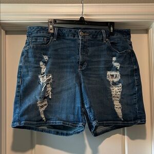 Lane Bryant Blue Distressed Jean Shorts